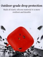 Case for Redmi Buds 3 Earbuds,Soft Silicone Shock-Absorbing Design,Includes Keychain and Anti-Loss Rope,All-Round Protection (Red) - Image 3