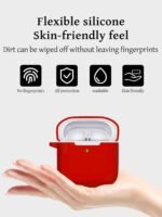 Case for Redmi Buds 3 Earbuds,Soft Silicone Shock-Absorbing Design,Includes Keychain and Anti-Loss Rope,All-Round Protection (Red) - Image 4