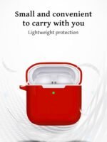 Case for Redmi Buds 3 Earbuds,Soft Silicone Shock-Absorbing Design,Includes Keychain and Anti-Loss Rope,All-Round Protection (Red) - Image 5