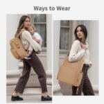 CEI-CEI Neoprene Diaper bag Backpack Waterproof Baby Changing Bags for Mom and Dad with Changing Pad Large Travel Maternity Tote with Insulated Pockets and Organised Compartments (Oat) - Image 4