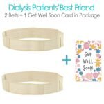 [2 Pack] PD Dialysis Belt Breathable Peritoneal Dialysis Accessories Peg J Tube Catheter Belts Holder Feeding Tube Supplies for Stomach Women Men Adults Beige - Image 3