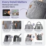 RUVALINO Diaper Bag Backpack, Multifunction Travel Pack Maternity Baby Changing Bags, Large Capacity, Waterproof, Gray - Image 6