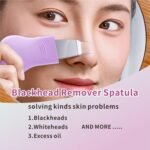 REVEX Nose Blackhead Remover Tool Set,Blackhead Scraper Tool,2Pcs Pore Cleaning Brush, Face Scrubber Skin Spatula, Pore Scrubber for Deep Cleansing,Face Exfoliator Scrubber for Women Men.(Purple) - Image 3