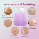 REVEX Nose Blackhead Remover Tool Set,Blackhead Scraper Tool,2Pcs Pore Cleaning Brush, Face Scrubber Skin Spatula, Pore Scrubber for Deep Cleansing,Face Exfoliator Scrubber for Women Men.(Purple) - Image 4