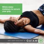 Gaiam Dry-Grip Yoga Mat - 5mm Thick Non-Slip Exercise & Fitness Mat for Standard or Hot Yoga, Pilates and Floor Workouts - Cushioned Support, Non-Slip Coat - 68 x 24 Inches - Image 3