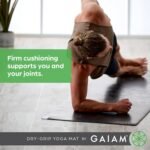 Gaiam Dry-Grip Yoga Mat - 5mm Thick Non-Slip Exercise & Fitness Mat for Standard or Hot Yoga, Pilates and Floor Workouts - Cushioned Support, Non-Slip Coat - 68 x 24 Inches - Image 4