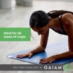 Gaiam Dry-Grip Yoga Mat - 5mm Thick Non-Slip Exercise & Fitness Mat for Standard or Hot Yoga, Pilates and Floor Workouts - Cushioned Support, Non-Slip Coat - 68 x 24 Inches - Image 5