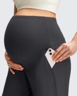 G4Free ShiftReady Maternity Work Pants with Pockets Over The Belly Pregnancy Wide Leg Dress Trousers - Image 3