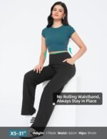High Waisted Wide Leg Yoga Pants with Pockets, Straight Leg Lounge Pants for Women, Stretch Sweatpants Trousers - Image 3