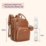 BabbleRoo Leather Diaper Bag Backpack - Baby Essentials Travel Baby Bag, Multi function, Water Resistant, with Changing Pad, Stroller Straps & Pacifier Case – Unisex, Natural Brown - Image 3