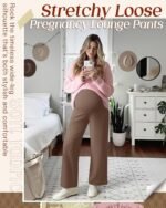 3 Pack Women's Maternity Wide Leg Pants Over The Belly Pregnancy Lounge Pants Stretchy Loose Pajama Trousers - Image 6