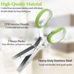 2025 Upgraded Herb Scissors, Effortless Herb Shears Cutter Tool with Sharp Stainless Steel Blades for Fresh Herbs, Must-Have Kitchen & Cooking Gadget, Green - Image 3