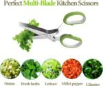 2025 Upgraded Herb Scissors, Effortless Herb Shears Cutter Tool with Sharp Stainless Steel Blades for Fresh Herbs, Must-Have Kitchen & Cooking Gadget, Green - Image 4