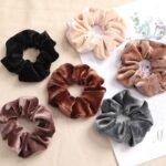 IVARYSS Velvet Scrunchies for Women, 12 Pcs Dark Colors Classic Elastic Thick Scrunchy Bands Ties, Soft Ropes Ponytail Holder Hair Accessories - Image 6