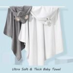 2 Pack Hooded Baby Towels - Premium Ultra Soft Organic Baby Bath Towel – Absorbent and Hypoallergenic Towels for Baby Boy Girl, Toddler, Newborn Essentials (Elephant & Bear) - Image 4