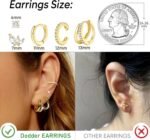 Gold Hoop Earrings Set for Women, 14K Gold Plated Dangle Cartilage Earring for Multiple Piercing, Dainty Gold Earrings Stacks - Image 5