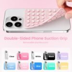 Klearlook Silicone Double-Sided Suction Cup Phone Case Detachable Mount, Sticky Phone Grip with Higher Suction Power for iPhone, Hands-Free Phone Accessories Holder for Selfies and Videos, Light Pink - Image 4