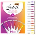 BIC Soleil 3 Colors Women's Disposable Razors With Aloe Vera and Vitamin E Lubricating Strip for Enhanced Glide, With 3 Blades, 14 Count - Image 3