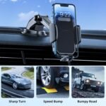 3-in-1 Phone Holder Car, [ Off-Road Level Suction Cup & Clip] Long Arm Suction Cup Holder Universal Cell Phone Holder Mount Dashboard Windshield Vent Compatible with All Smartphones and Cars - Image 5