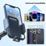 3-in-1 Phone Holder Car, [ Off-Road Level Suction Cup & Clip] Long Arm Suction Cup Holder Universal Cell Phone Holder Mount Dashboard Windshield Vent Compatible with All Smartphones and Cars - Image 8