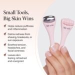 Kitsch Mini Facial Roller & Ice Face Roller Skin Care Tool Set for Women - Face Massager for Puffy Eyes, Cold Therapy, Lymphatic Drainage Massager, Self Care Gifts for Women & Men - Blush - Image 4