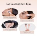 Kitsch Mini Facial Roller & Ice Face Roller Skin Care Tool Set for Women - Face Massager for Puffy Eyes, Cold Therapy, Lymphatic Drainage Massager, Self Care Gifts for Women & Men - Blush - Image 6