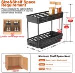 Spice Rack Organizer for Cabinet, 2 Pack Pull Out Spice Rack for Kitchen Inside Cabinets, Vertical Spice Organizer, 2-Tier Spice Cabinet Organizer Slide Out Spice Racks, 4.33''Wx10.43''Dx8.5''H - Image 4