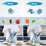 SupMaKin Upgrade Safe Mandoline Slicer Plus, Vegetable Chopper, Potato Slicer, Food Slicer Onion Chopper, Fry Cutter, Veggie Salad Dicer Kitchen Chopping Artifact Gifts (Blue) - Image 4
