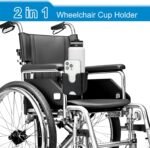 Accmor 2-in-1 Walker Cup Holder with Phone Holder, Wheelchair Cup Holder, Rollator Cup Holder, Cup Phone Holder for Walker, Wheelchair, Rollator, Mobility Scooter, Black - Image 3