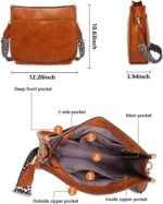 AUYOCO Vegan Leather Crossbody Bags for Women, Crossbody Purse with Guitar Strap Zipped Pockets Handbag Shoulder Bag - Image 4