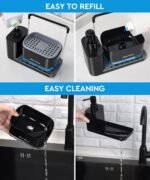 Hand and Dish Soap Dispenser Set with Tray, Dual Soap Dispenser with Sponge Holder and Dishcloth Holder 5-in-1 Organizer for Kitchen Sink Countertop Storage Organize - Useful Kitchen Gadgets (Black) - Image 6