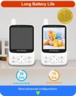 HelloBaby No WiFi Baby Monitor with Voice-Activated Night Vision,4" IPS Camera and Audio, 2-Way Talk and PTZ, 26H Battery and 1000ft Range, Portable for Nursery and Travel - Image 3