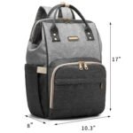 Diaper Bag Backpack for Women, Baby Bags for Girls,Diaper Bag with Changing Pad, and Insulated Pockets (Dark Grey +Light Grey) - Image 3