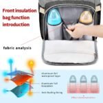 Diaper Bag Backpack for Women, Baby Bags for Girls,Diaper Bag with Changing Pad, and Insulated Pockets (Dark Grey +Light Grey) - Image 4