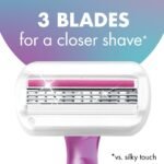 BIC Soleil 3 Sensitive Women's Disposable Razors, 3 Blades With Moisture Strip For a Silky Smooth Shave, 5 Piece Razor Set - Image 4