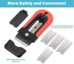Gomake Razor Blade Scraper Tool with Blade Storage Container, Glass Cooktop Stove Scraper with 10PCS Stainless Steel Blades for Glass Clean,Paint,Old Label,Decal Sticker,Adhesive Remover - Image 3