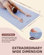YOTTOY Yoga Mat, 72"x 32"x1/3" Extra Wide Non-Slip Exercise Fitness Yoga Mats,Eco-Friendly TPE Exercise Mats for Women Men Home Workout with Strap Bag - Image 3