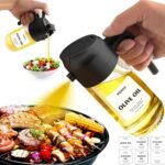 2 in 1 Glass Oil Sprayer & Dispenser,16oz/470ml Olive Cooking, Air Fryer, and Salad, for Kitchen Gadgets and Air Fryer Accessories, w/Stickers (Black) - Image 8