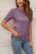 Arach&Cloz Women's Summer Fall Lightweight Tops Short Sleeve Dressy Blouse - Image 4