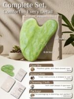 Rena Chris Gua Sha Facial Tools, Jade Guasha Tool for Acupuncture, Manual Massage Tool for Jawline Sculpting and Puffiness Reducing, Gua Sha Facial Massage Tool, Skin-Care Gift (Green) - Image 3