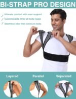 Posture Corrector for Women Men,BI-Straps Back Straightener - Bamboo Fiber Back Brace Posture Corrector - Instant Upper Back Pain Relief - Image 3