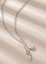 CELESTIA 925 Sterling Silver Initial Necklaces 26 Letter with Rose Gold Heart - 18 Inch Chain - Image 4