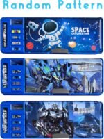 Pop Up Multifunction Pencil Case for Boys(NO LOCK), Cute Cartoon Pen Box Organizer Stationery with Sharpener, Schedule, Whiteboard, School Supplies, Best Birthday Gifts for Kids Teens-Blue - Image 3