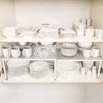 Simple Houseware Expandable Stackable Kitchen Counter Shelf Organizer, White, Metal Top, 11.25"L x 7.9"W x 5.4"H - Image 3