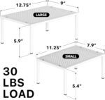 Simple Houseware Expandable Stackable Kitchen Counter Shelf Organizer, White, Metal Top, 11.25"L x 7.9"W x 5.4"H - Image 4