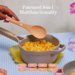 Our Place Mini Perfect Pot | 2.5 Qt Ceramic Pot with Lid & Spatula | Patented 8-in-1, PFAS-Free Nonstick, Non-Toxic Cookware | Induction & Oven-Safe up to 450°F | Blue Salt - Image 4