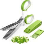 2025 Upgraded Herb Scissors, Effortless Herb Shears Cutter Tool with Sharp Stainless Steel Blades for Fresh Herbs, Must-Have Kitchen & Cooking Gadget, Green - Image 2