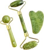 3PCS Beauty Tools Jade Roller and Scraping Set Facial Massage Kit for Relaxing Skincare Routines at Home or Spa Use - Image 2