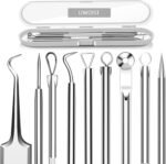 5PCS Blackhead Remover Comedone Extractor, Curved Blackhead Tweezers Kit, Professional Stainless Pimple Acne Blemish Removal Tools Kit for Manual - Image 2