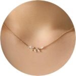 ASCOMY Dainty Gold Pendant Necklace 14k Gold Plated Delicate Tiny Love Heart Star CZ Leaf Pendant Necklace Simple Necklaces Everyday Jewelry for Women - Image 2